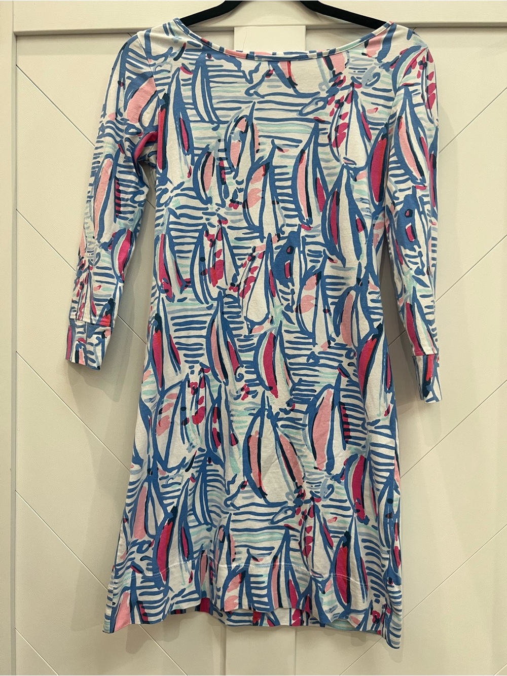 Lilly Pulitzer Blue, Pink & White Sailboat-Print Mini Dress